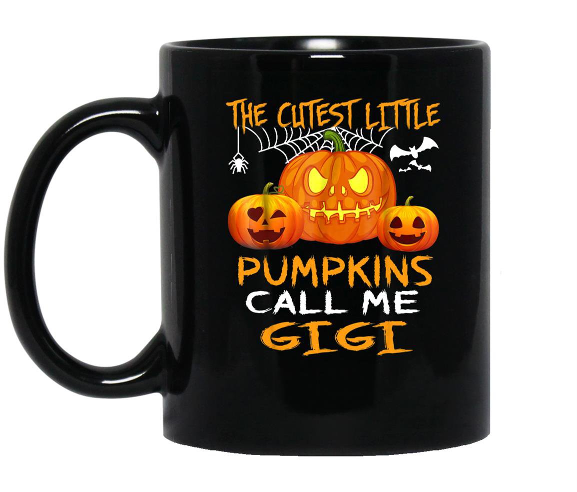 The cutest little pumpkins call me gigi halloween Mug Black