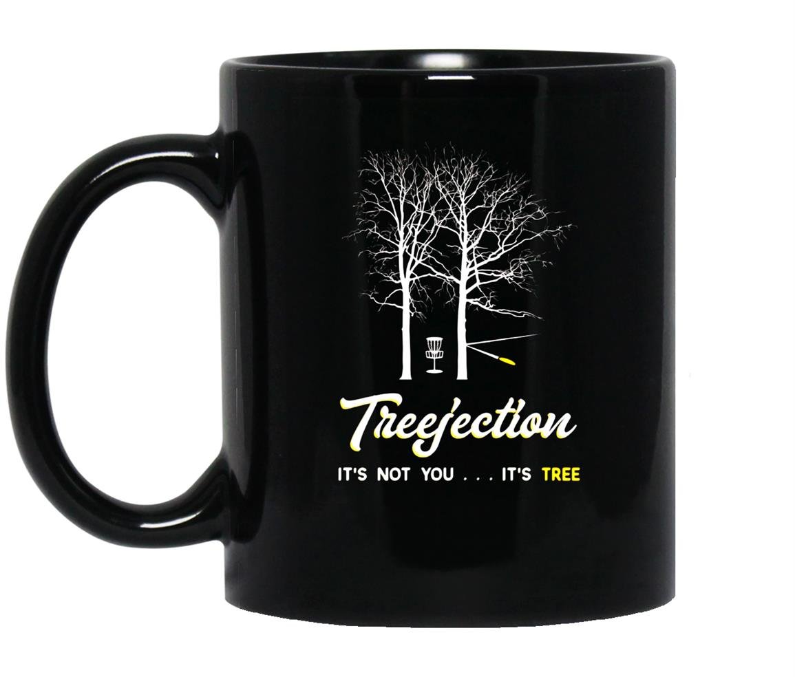 Treejection funny disc golf Mug Black