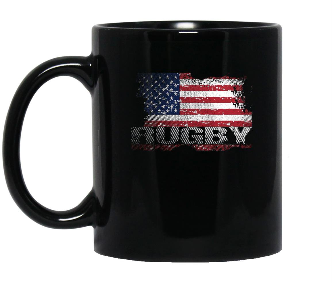 Usa flag rugby american rugby gifts Mug Black