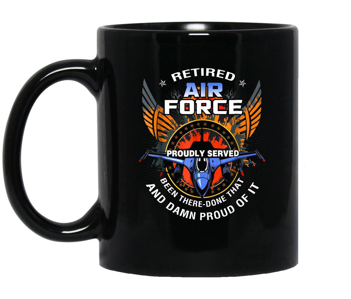 Us air force retired veteran retirement military Mug Black