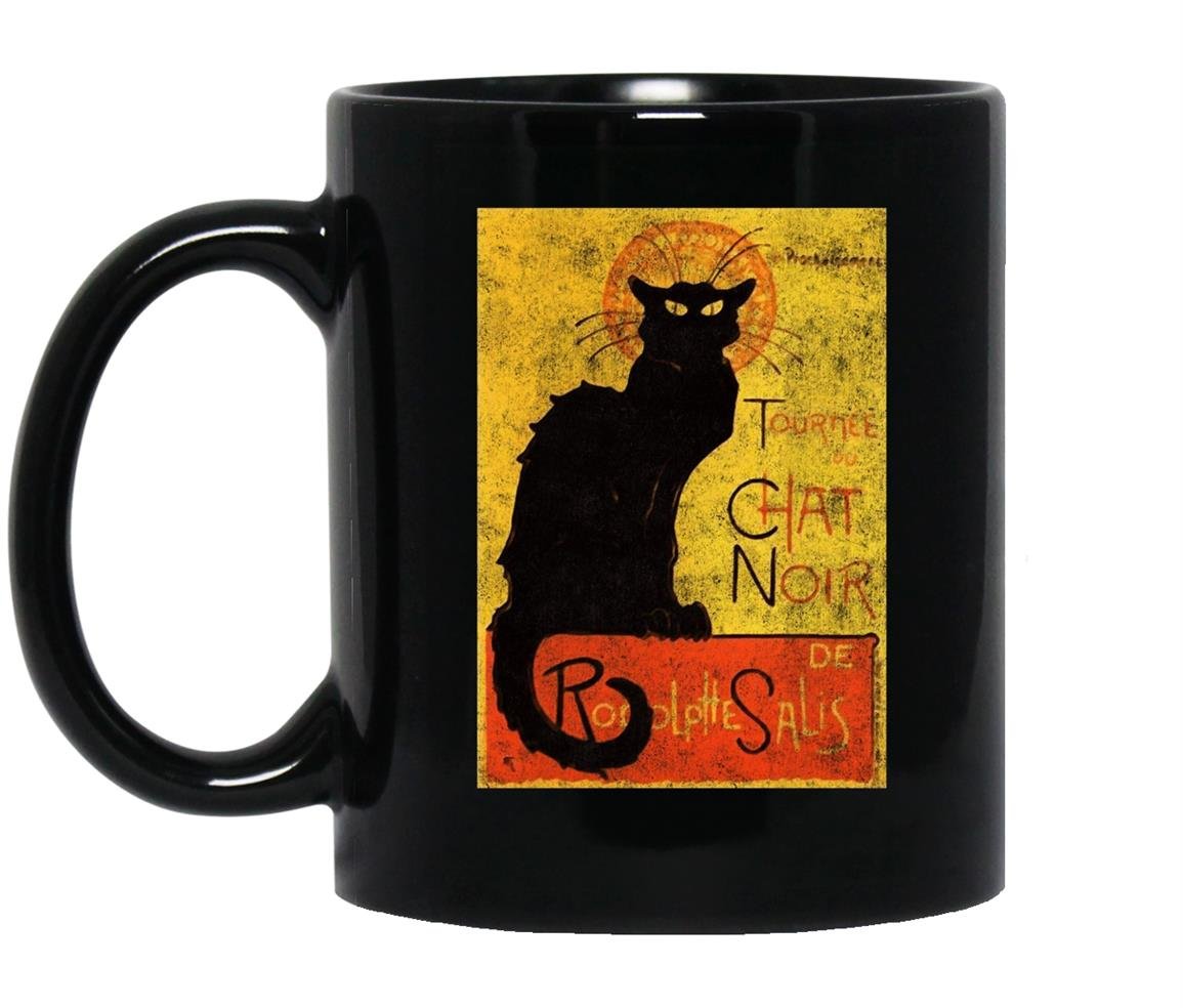 Vintage tournee du chat noir cat halloween Mug Black