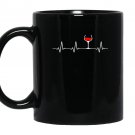 Wine heartbeat glass of wine Mug Black