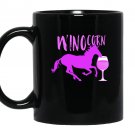 Winocorn drinking wine funny unicorn Mug Black