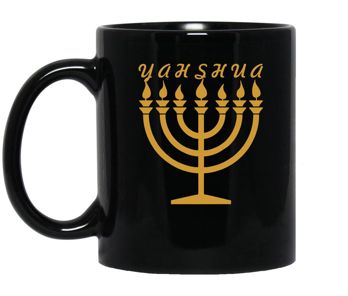 Yahshua menorah hebrew israelite yahweh yeshua torah Mug Black