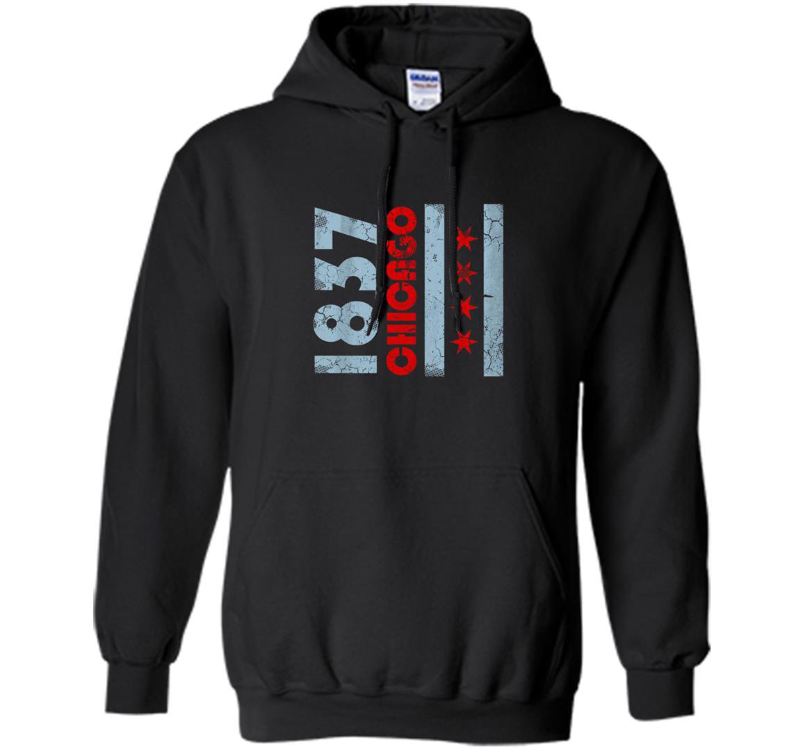 1837 chicago flag illinois Hoodie