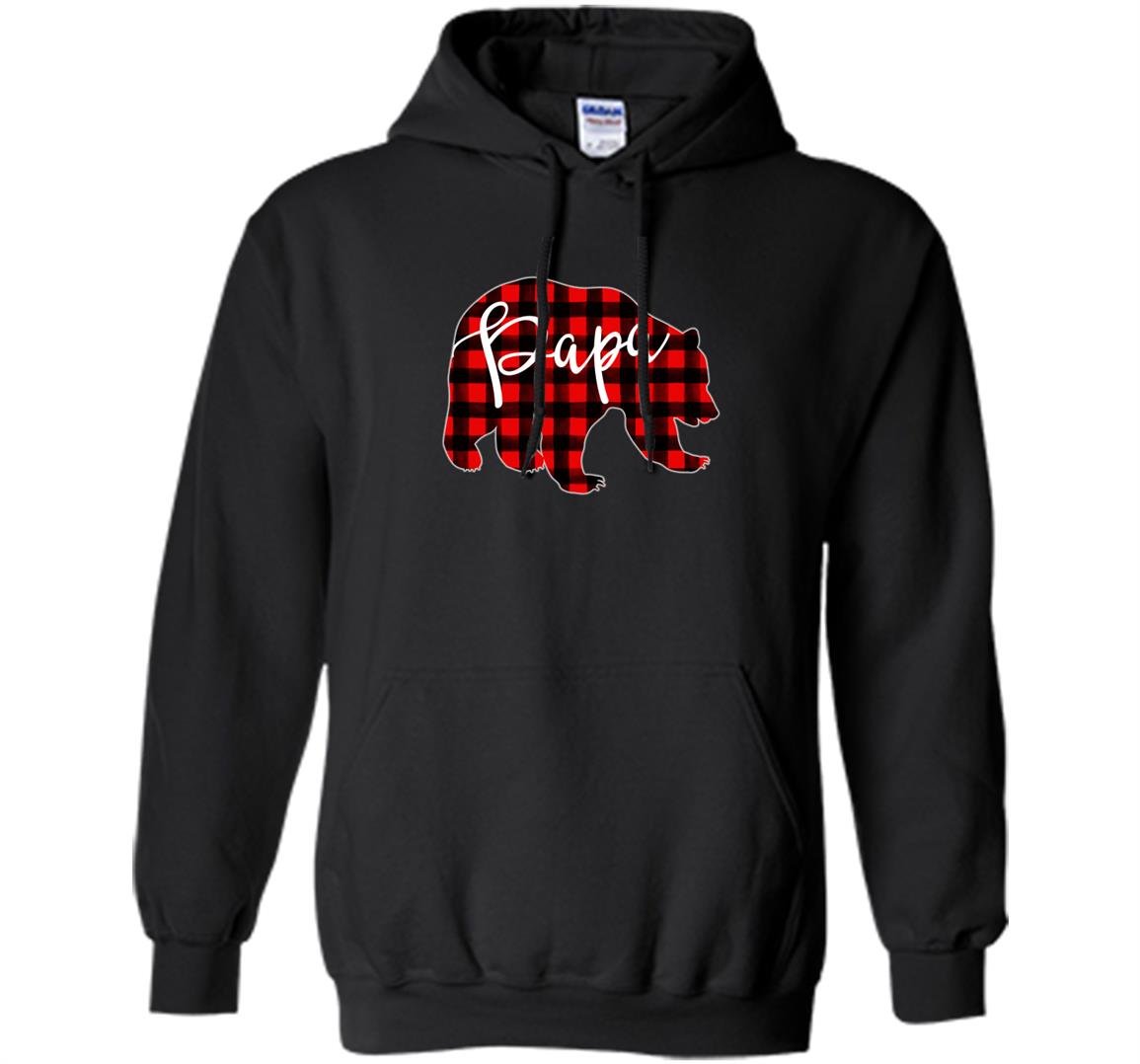 Red plaid papa bear matching pajama family buffalo Hoodie
