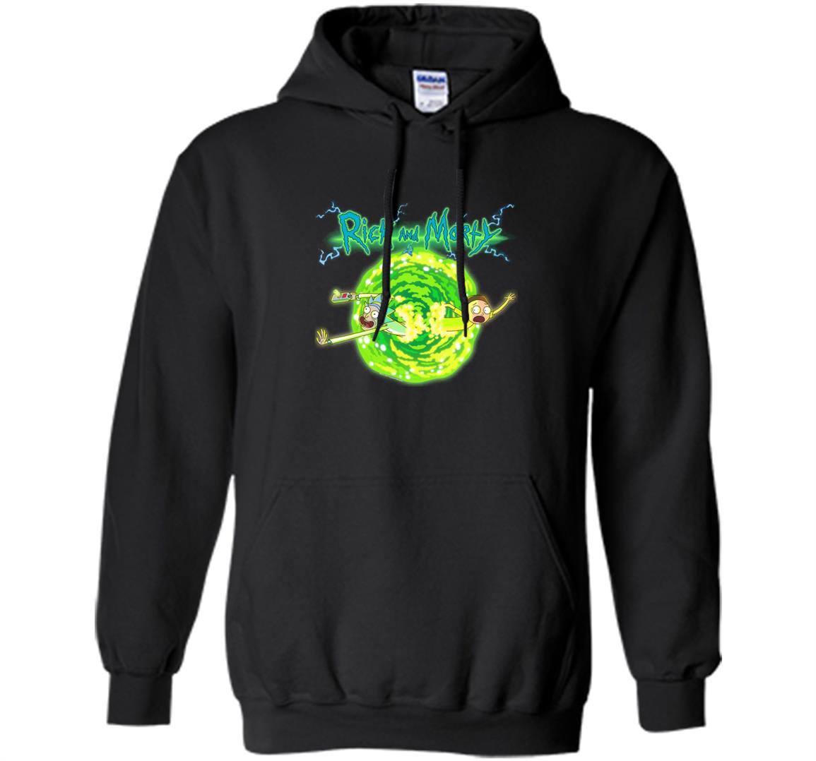 Rick morty portal glow lightning logo Hoodie