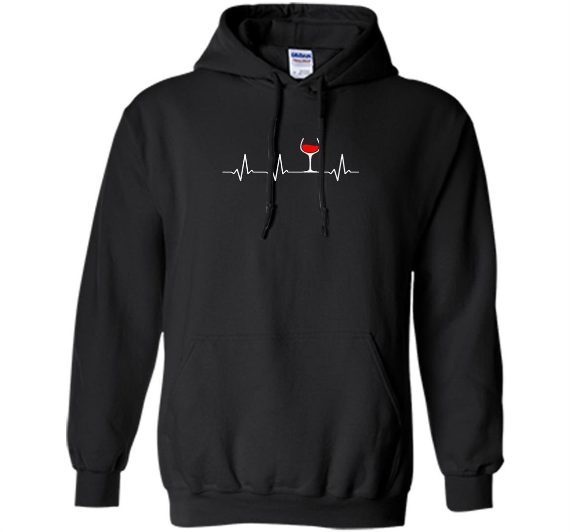 Wine heartbeat glass of wine Hoodie