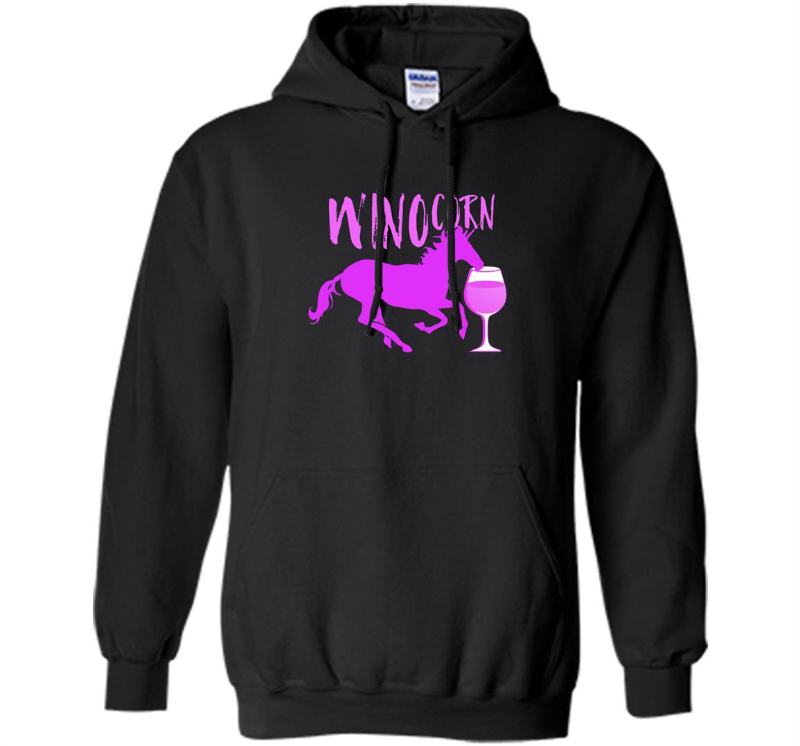 Winocorn drinking wine funny unicorn Hoodie