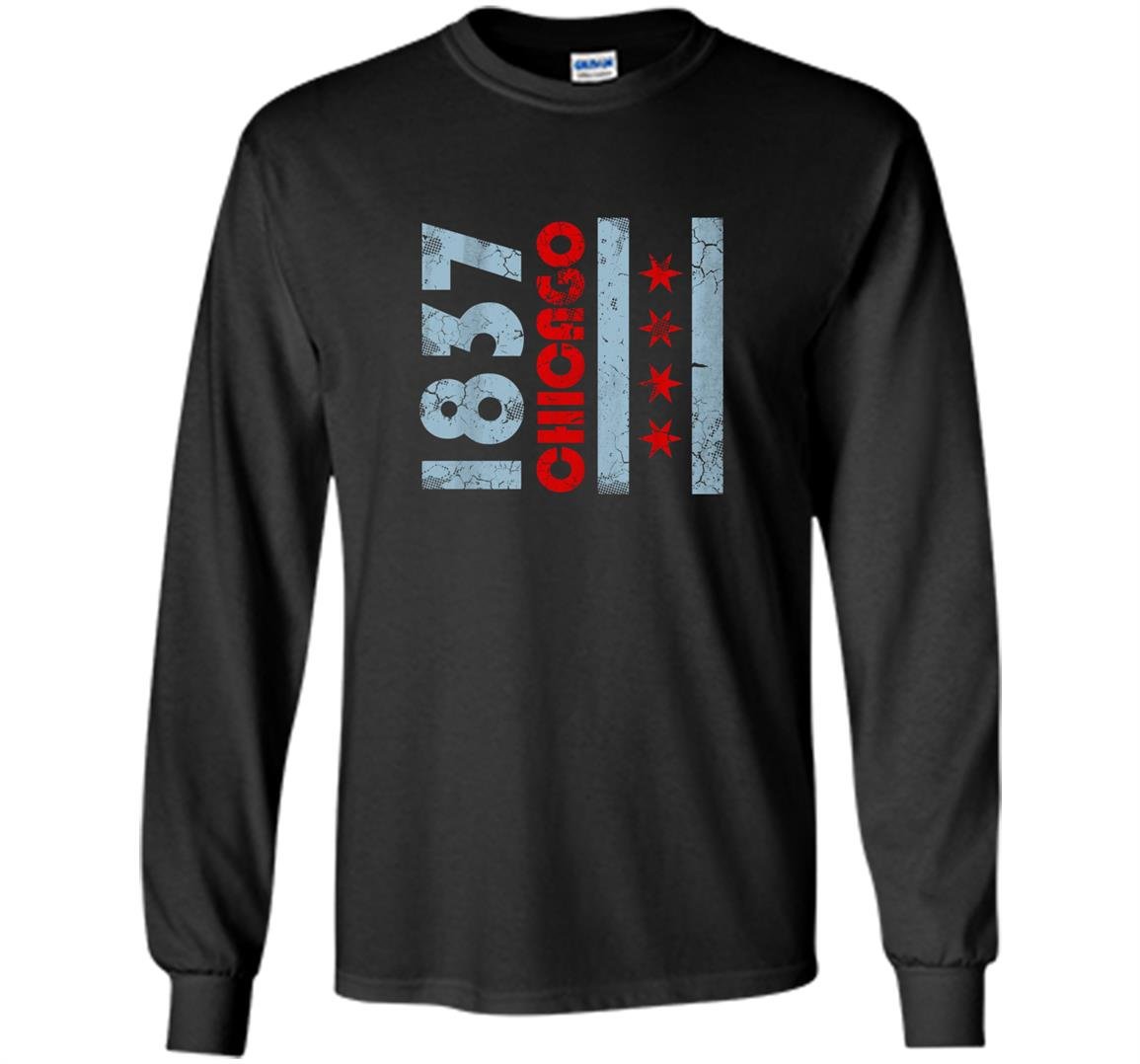 1837 chicago flag illinois Long Sleeve