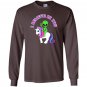 Alien riding a unicorn i believe in you Long Sleeve