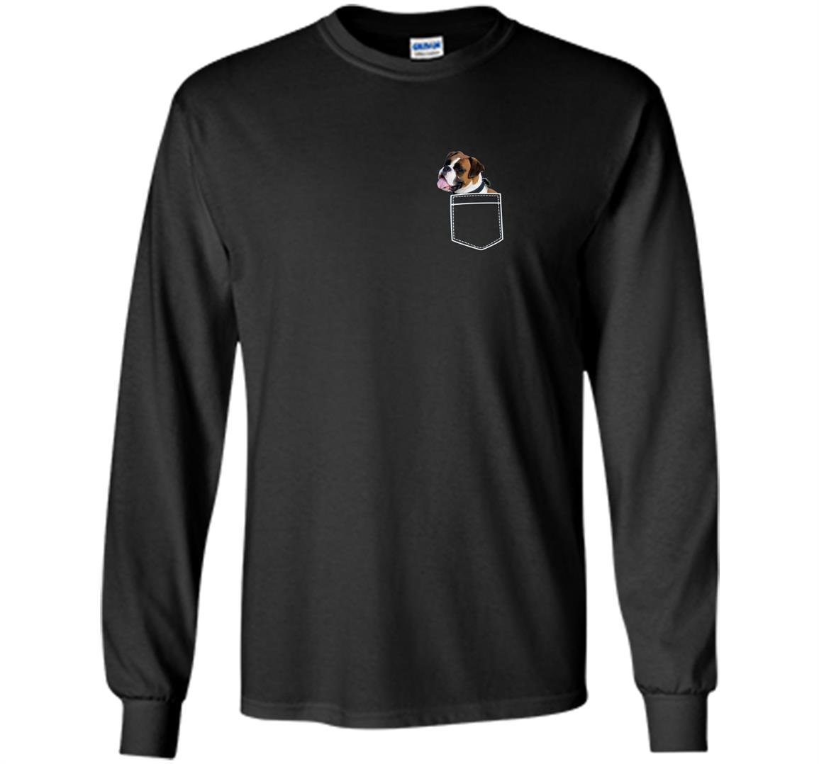 Cartoon pocket boxer dog meme Long Sleeve