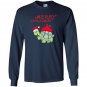 Cartoon santa turtle funny christmas Long Sleeve