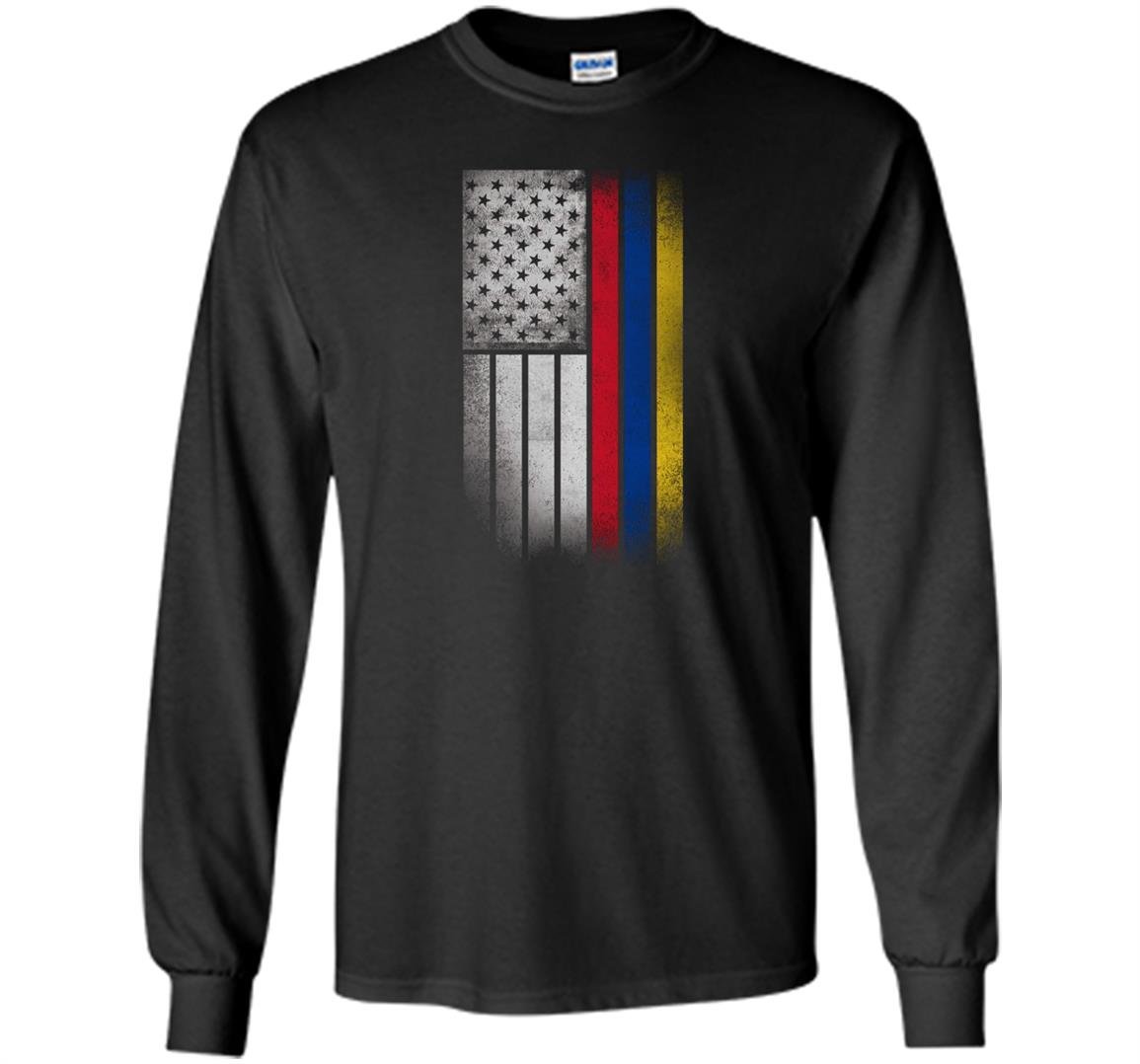 Colombian american flag half colombian half american Long Sleeve