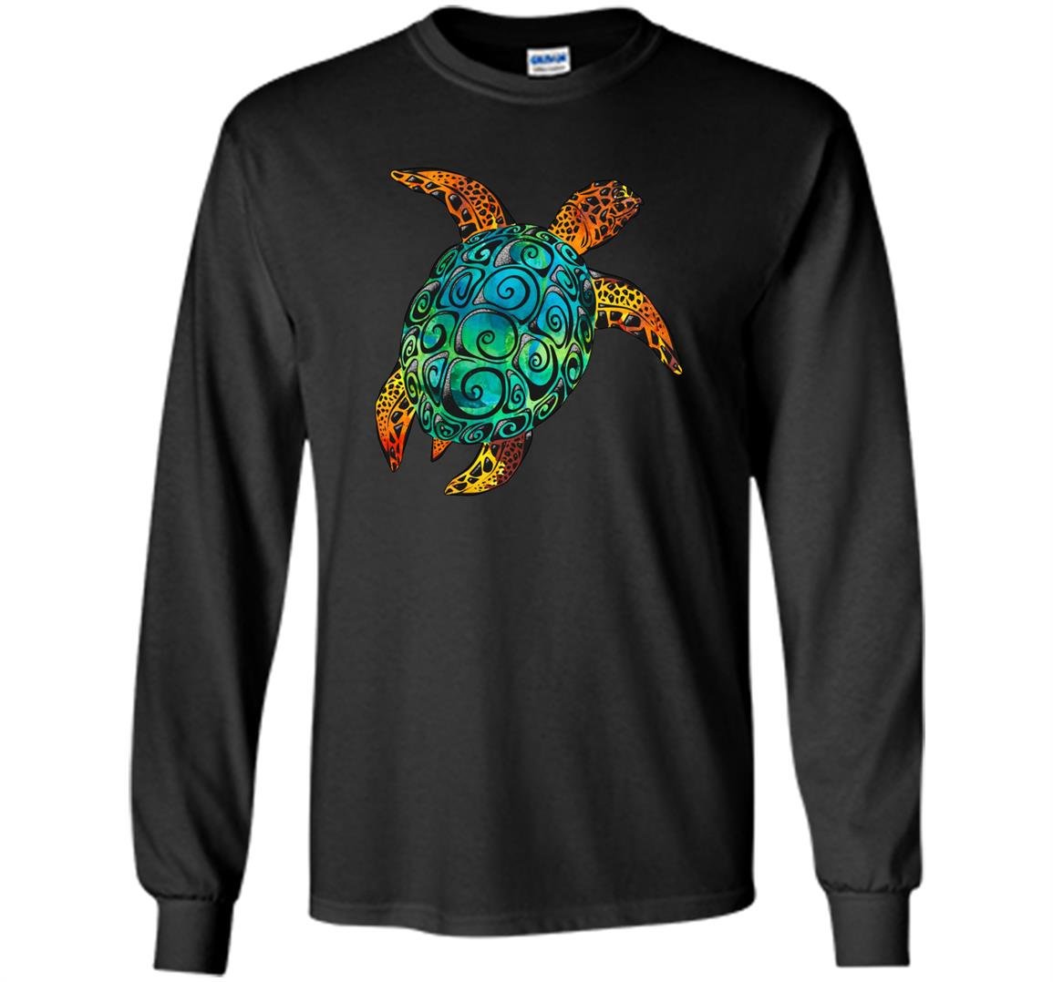 Cosmic watercolor sea turtle Long Sleeve