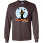Crazy halloween cat lady funny cat in moon Long Sleeve