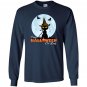 Crazy halloween cat lady funny cat in moon Long Sleeve