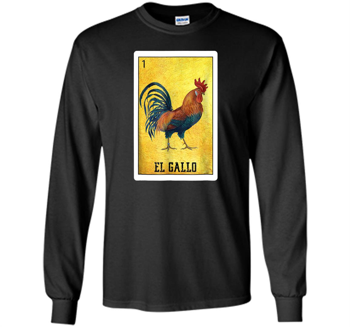 El gallo chicken mexican rooster loteria card Long Sleeve