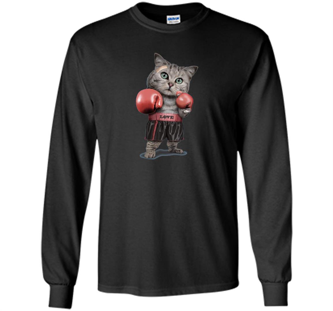 Funny boxing cat lovers gifts Long Sleeve