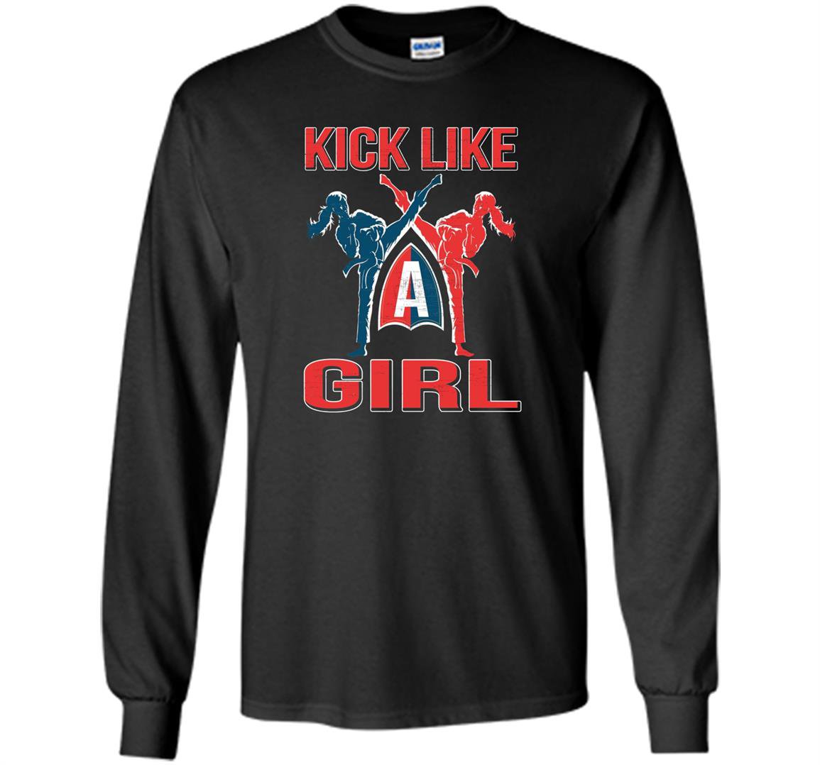 Kick like funny karate battle kickboxing Long Sleeve