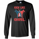 Kick like funny karate battle kickboxing Long Sleeve