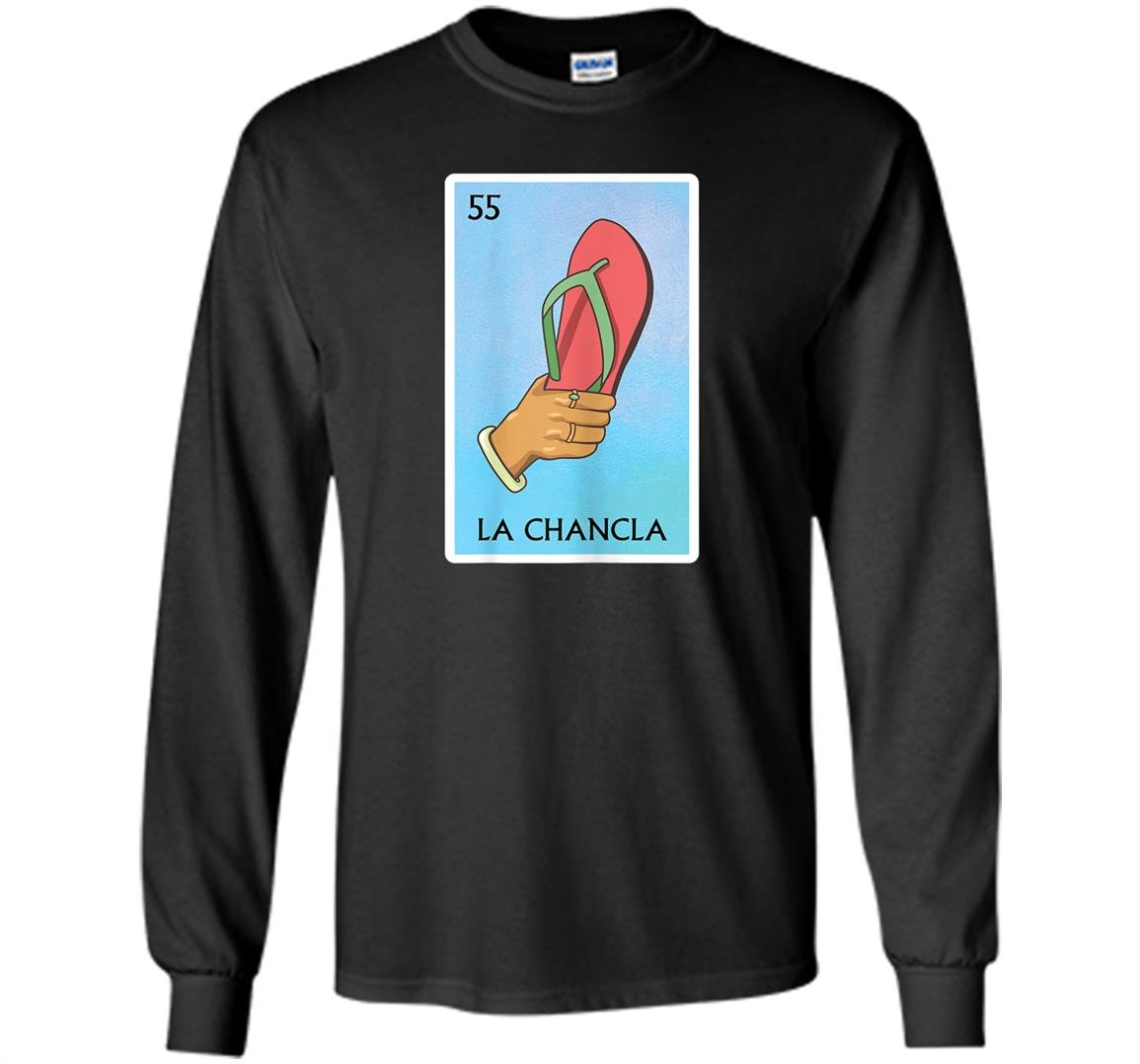 La chancla funny mexico loteria card Long Sleeve