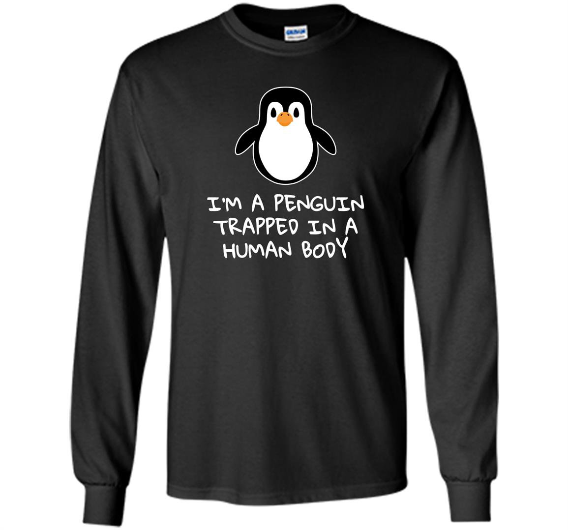 Penguin trapped human body Long Sleeve