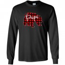 Red plaid papa bear matching pajama family buffalo Long Sleeve