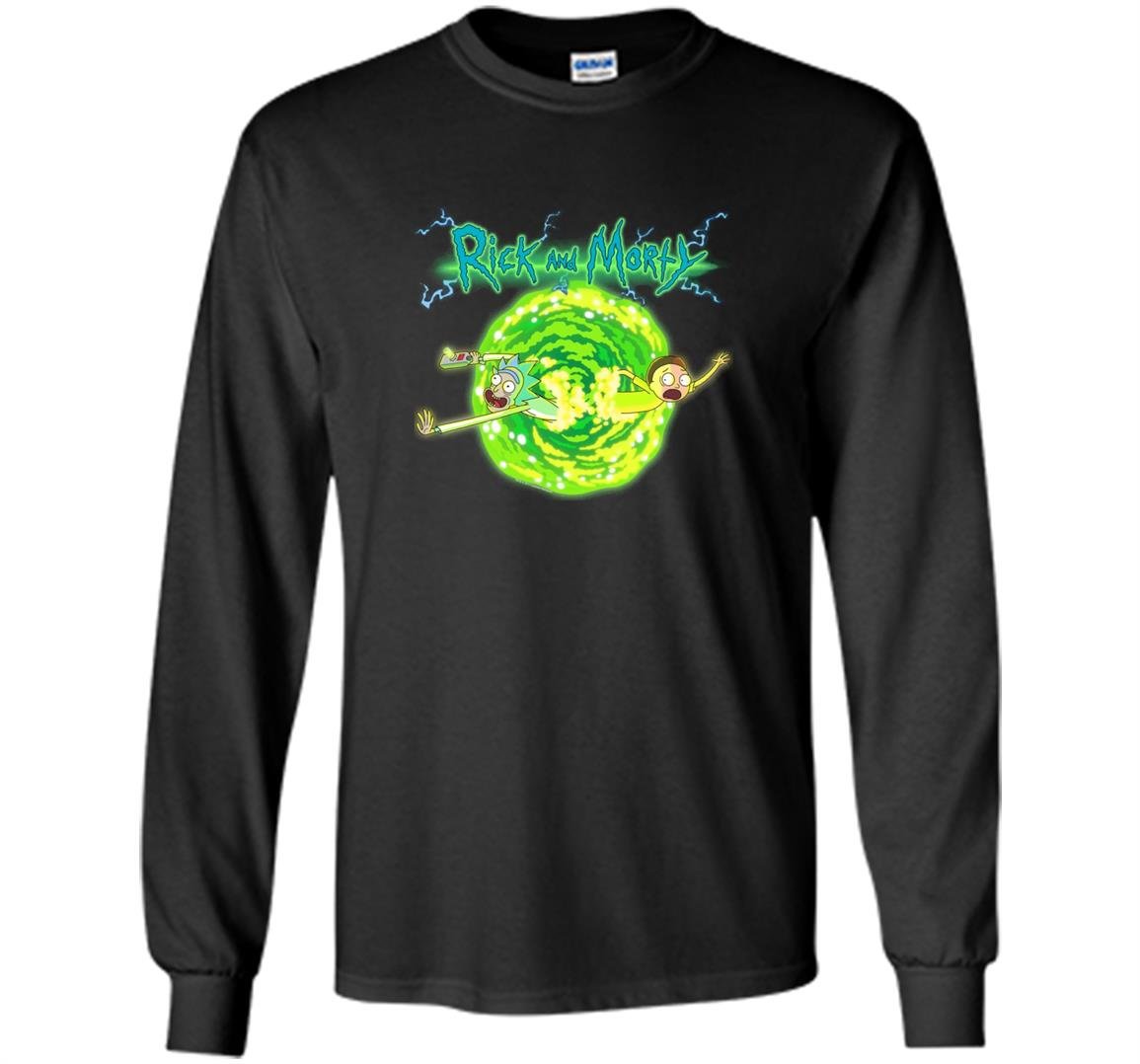 Rick morty portal glow lightning logo Long Sleeve