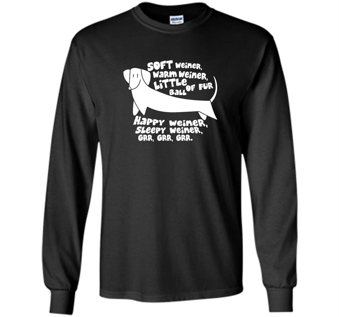 Soft warm little happy sleepy weiner dachshund funny Long Sleeve