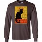 Vintage tournee du chat noir cat halloween Long Sleeve