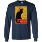 Vintage tournee du chat noir cat halloween Long Sleeve