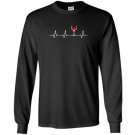 Wine heartbeat glass of wine Long Sleeve