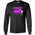 Winocorn drinking wine funny unicorn Long Sleeve