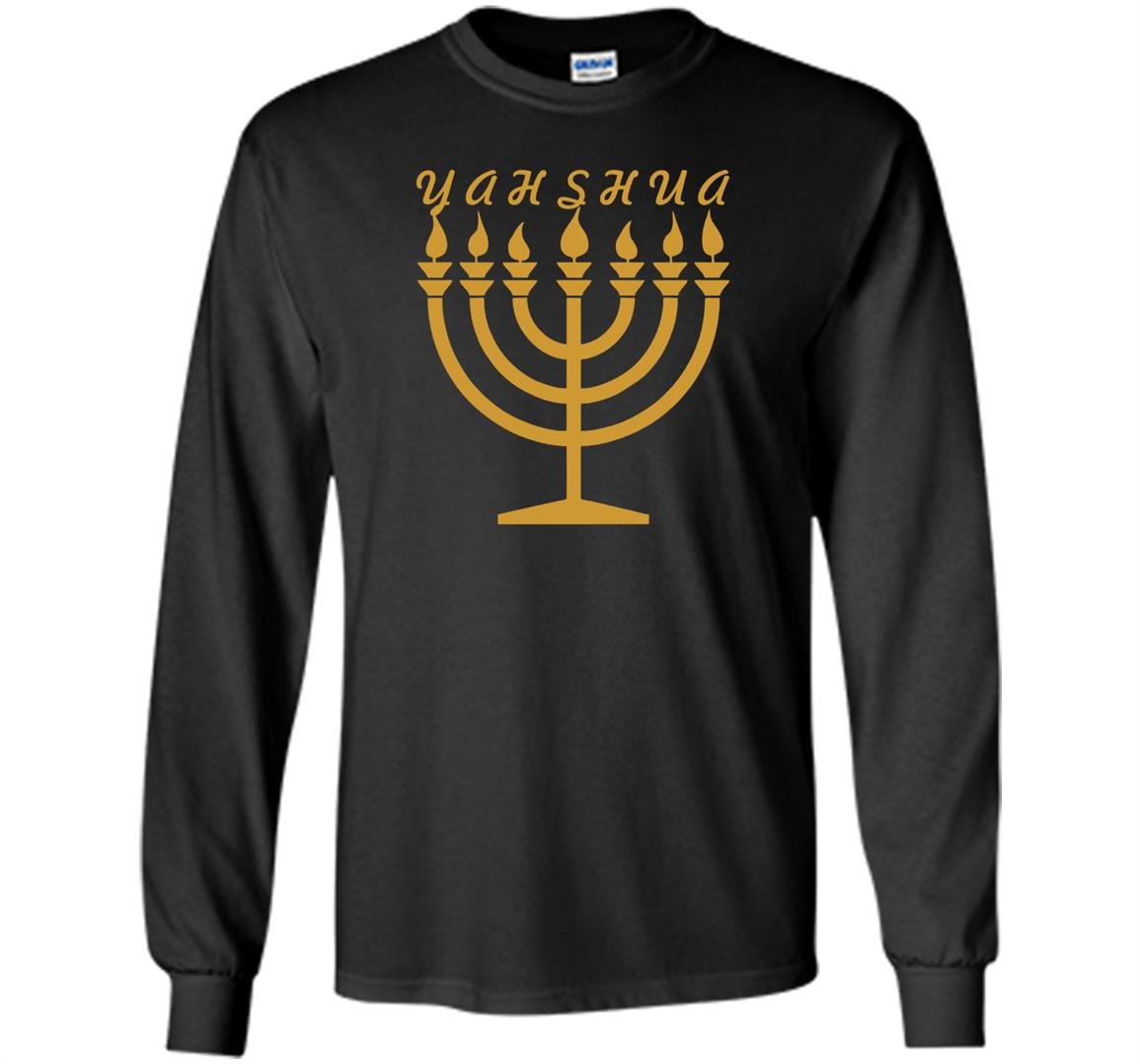 Yahshua menorah hebrew israelite yahweh yeshua torah Long Sleeve