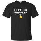 18th birthday gift funny gamer level 18 unlocked T-shirt