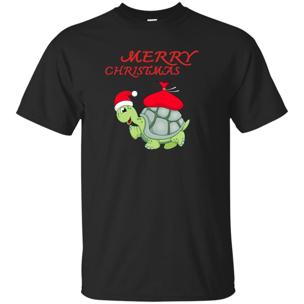 Cartoon santa turtle funny christmas T-shirt