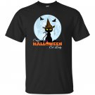Crazy halloween cat lady funny cat in moon T-shirt