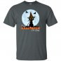 Crazy halloween cat lady funny cat in moon T-shirt