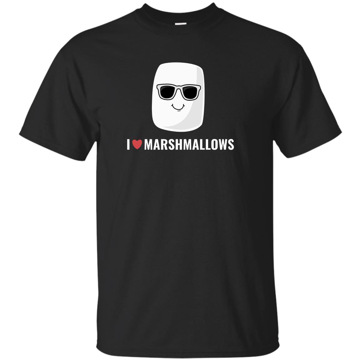 I love marshmallows cool cartoon sunglasses T-shirt