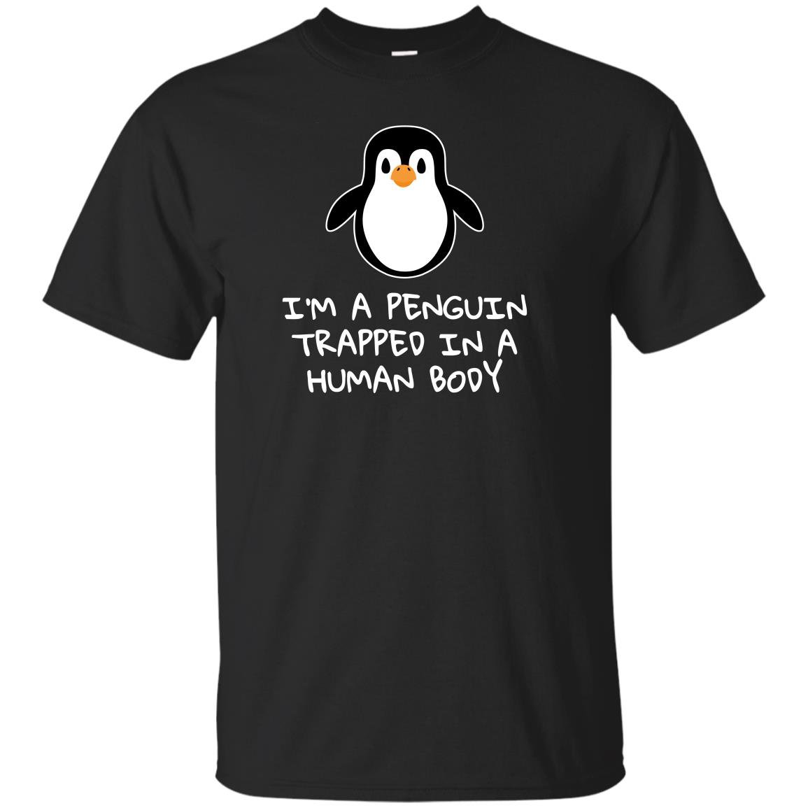 Penguin trapped human body T-shirt