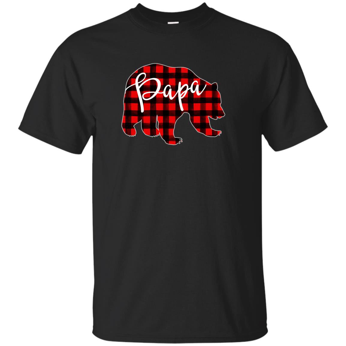 Red plaid papa bear matching pajama family buffalo T-shirt
