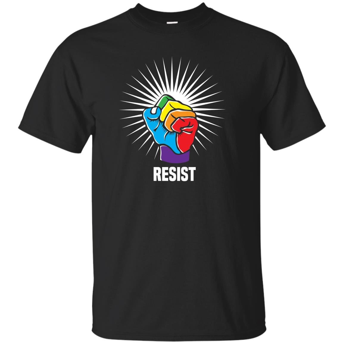 Resist rainbow flag anti trump lgbt gay pride T-shirt