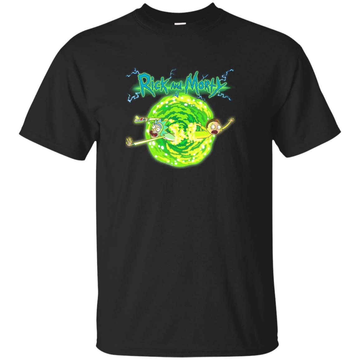 Rick morty portal glow lightning logo T-shirt
