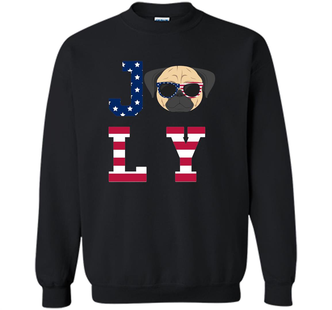 4th of july pug american flag dog Sweatshirt