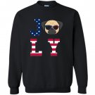4th of july pug american flag dog Sweatshirt