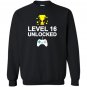 16th birthday level 16 unlocked funny gamer gift Sweatshirt