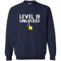 18th birthday gift funny gamer level 18 unlocked Sweatshirt