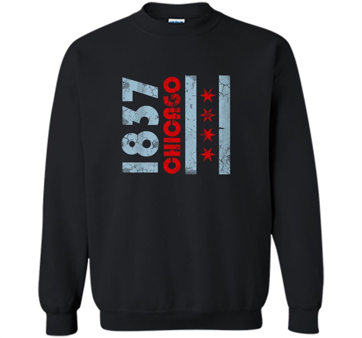 1837 chicago flag illinois Sweatshirt
