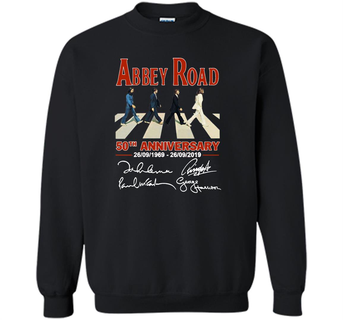 Abbey road 50th anniversary the beatles signatures 1969 2019 Sweatshirt